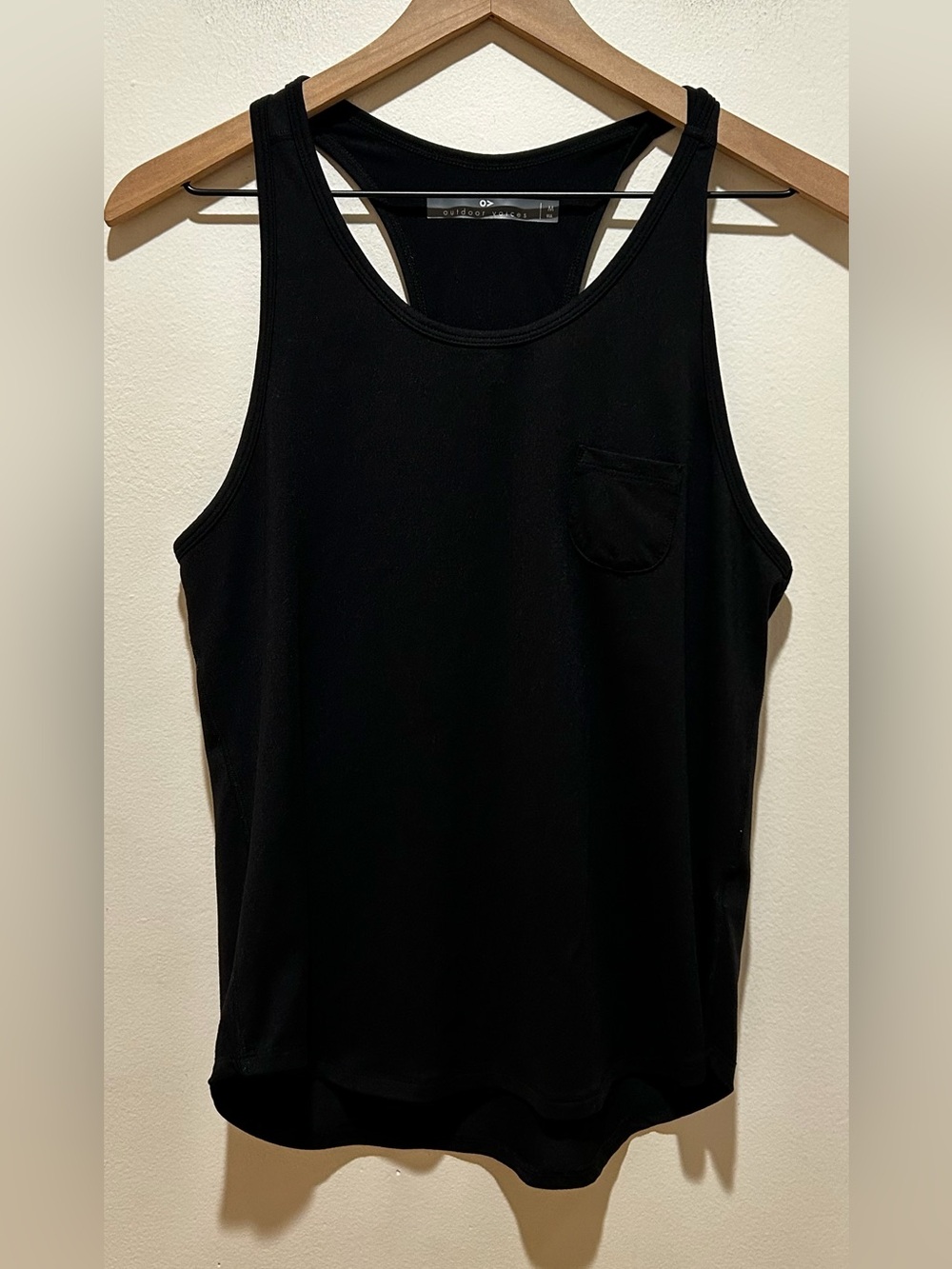 Outdoor Voices Racerback Black Chest Pocket Tank Top Shirt - Women’s Size Medium
